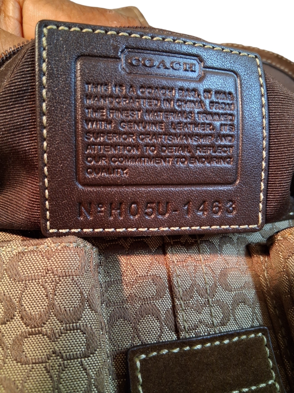 Coach Brown Signature Canvas Shoulder Bag - Picture 5 of 6